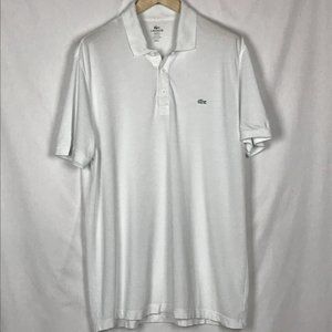 Lacoste White Regular Fit Polo L (Size 5)